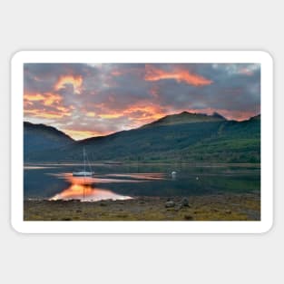 Sunset over Loch Long, Arrochar, Scotland Sticker